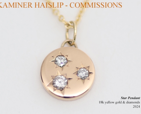 star pendant 18k yellow gold diamonds