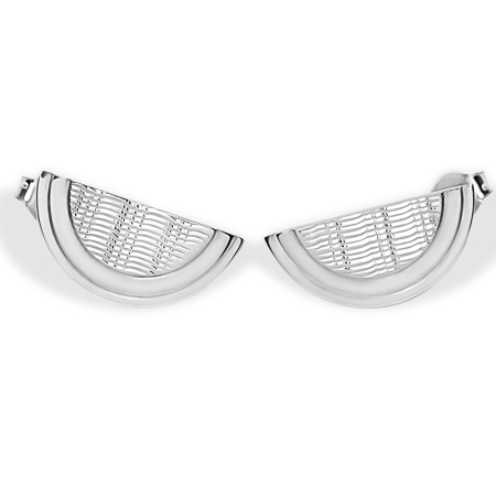 rialto split earrings guilloche silver