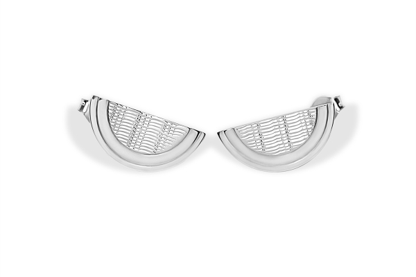 rialto split earrings guilloche silver