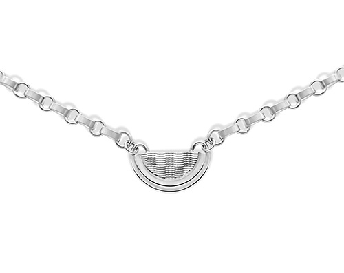 silver guilloche pendant